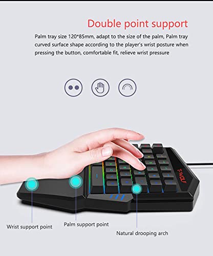 Clavier de jeu à une main compact pour libérer de l'espace sur bureau Windows - 7