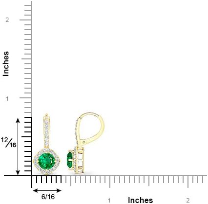 Miniatura 5 de Inspereza Aretes colgantes de oro de 18 quilates con gemas redondas y diamantes (color G-H, claridad I2)