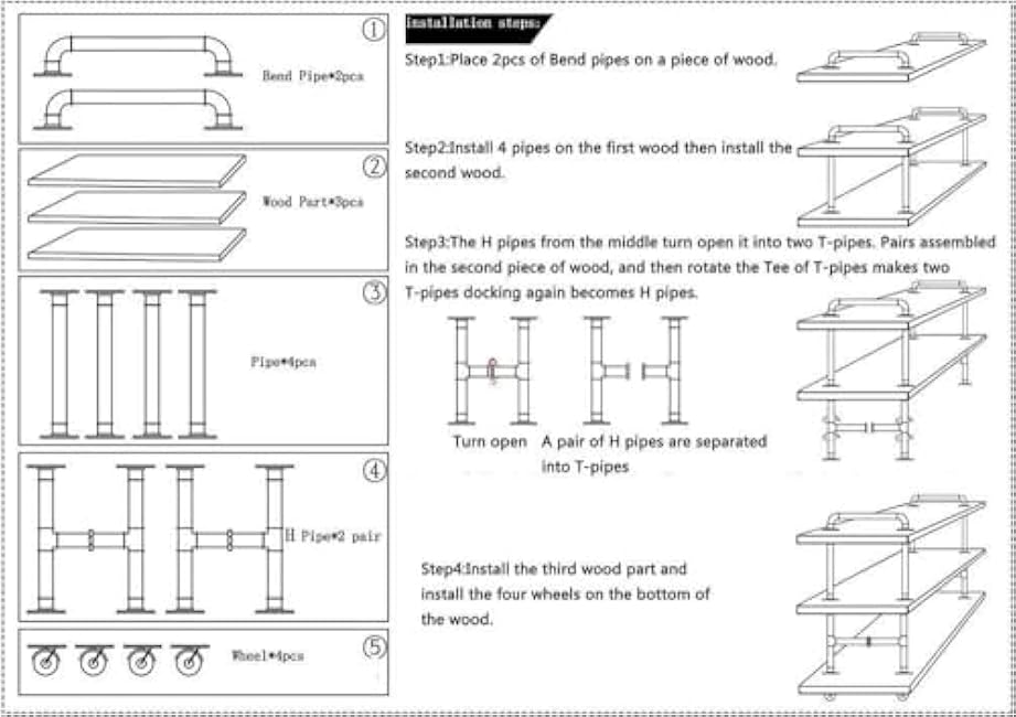 Rolling Metal and Wood Serving Cart with Storage, Rustic Industrial Bar Cart for Kitchen, Dining & Outdoor Use-jAHhTxDr