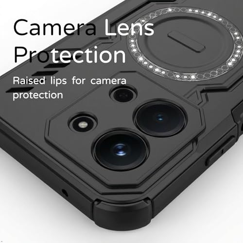 Image of ShieldTech Back Cover Case for Poco C85 5G | 360 Protection Mobile Phone Case Mag-Safe | Camera Protection | Back Cover for Poco C 85 5G / Poco C85 5+G - Black TPU+PC