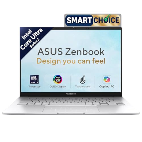 Image of ASUS Zenbook 14 (2026),Smartchoice,Intel Core Ultra 9 285H,32GB RAM,1TB SSD,OLED,Touchscreen,14 inch(35.5 cm),Win 11,M365 Basic(1Y)* Office 24,Foggy Silver,1.28 Kg,UX3405CA-QL1113WS,Thin & Light Laptop