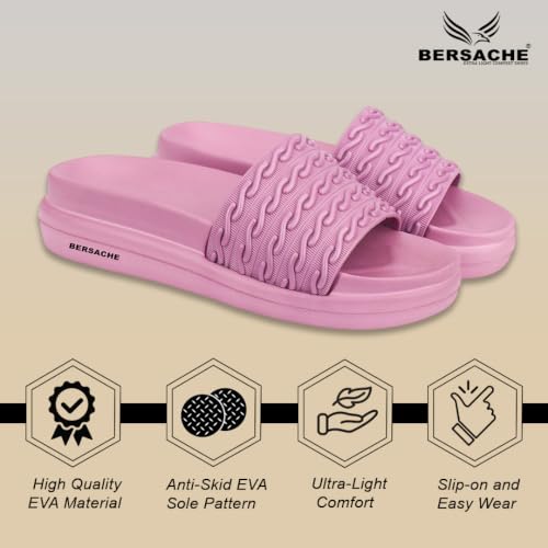 Image of BERSACHE Extra Soft Classic Casual CHAPPAL with Regular wear with Ultra Soft Pink Slippers for Women 's