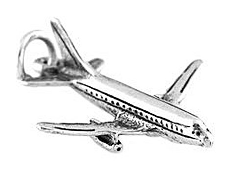 LGU Sterling Silver Oxidized Airplane charm image