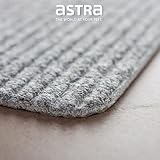Astra Fußmatte innen Silber Schmutzfangmatte rutschfest – Türmatte 25x60 cm wasserabweisend – Rib Line strapazierfähiger Fußabtreter antistatisch