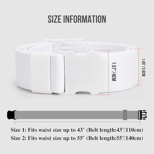 Image of WHIPPY Mens Elastic Stretch Belt Unisex Adventure Web Belt for Women Men with Non-Metal Buckle Adjustable Belts