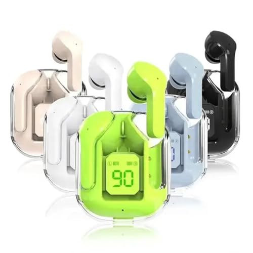 Image of Wireless Bluetooth Earbuds with Transparent Charging Case, Touch Control, Deep Bass Stereo Sound, Noise Reduction, Type-C Fast Charging, Water Resistant for Android and iPhone