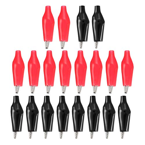 Image of uxcell Alligator Clips Clamps, Crocodile Alligator Jumper Electric Test Clips Helper with Protective Insulation Cover for Circuit Testing, 20pcs