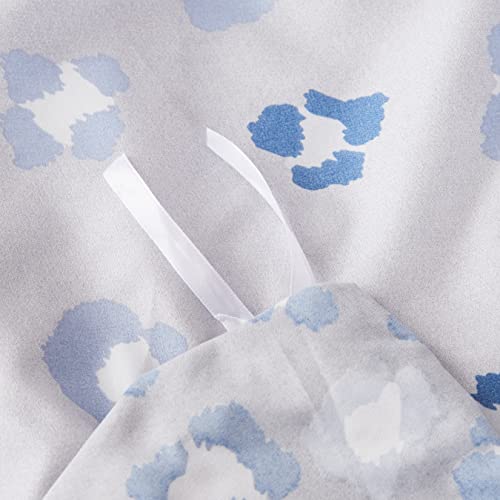 Kadsh Blue Grey Duvet Cover Set King Size, Leopard Animal Printed Bed Quilt Duvet Cover,King Bedding Set Blue, African Wildlife Theme Soft Bedspread Cover With Zipper (King,264X229Cm) #TOP6