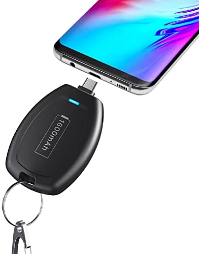 JDIRLDL Keychain Portable Charger for Andriod, 1600mAh Mini Power Emergency Pod, Ultra-Compact External Fast Charging USB C Power Bank Battery Pack,for USB C handsets and More,