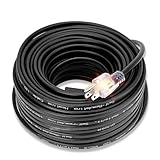 60FT Roof & Gutter Heat Cable, 8W/FT Heat Tape for Roof and Gutters with 20PCS Clips & Spacers, Self Regulating Ice Dam Heating Cable, Snow De-Icing Kit for Pipe Freeze Prevention, 120V, LED Plug