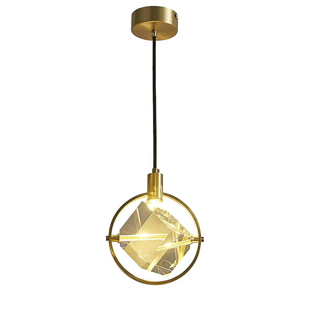Lampe à suspension créative en cristal éclairage LED orienté et sans éblouissement
