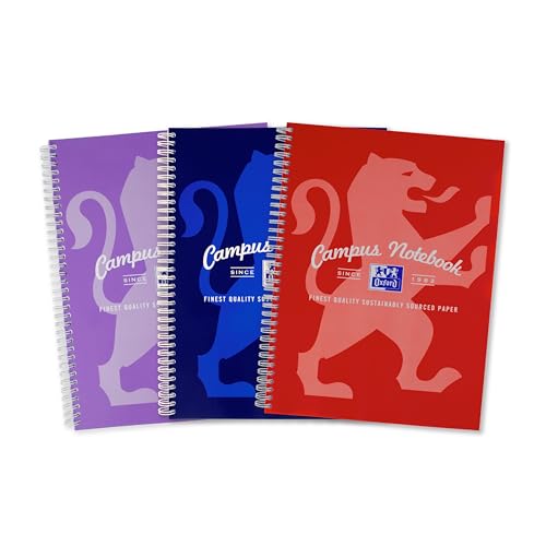 Cahier à spirale A4 Oxford Campus lot de 3 pour prise de notes efficace