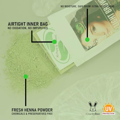1 Pack Of Light Brown Henna Hair & Beard Color/Dye 100 Grams - Natural Hair Color, Plant-based Hair Dye - The Henna Guys - Thumbnail 6