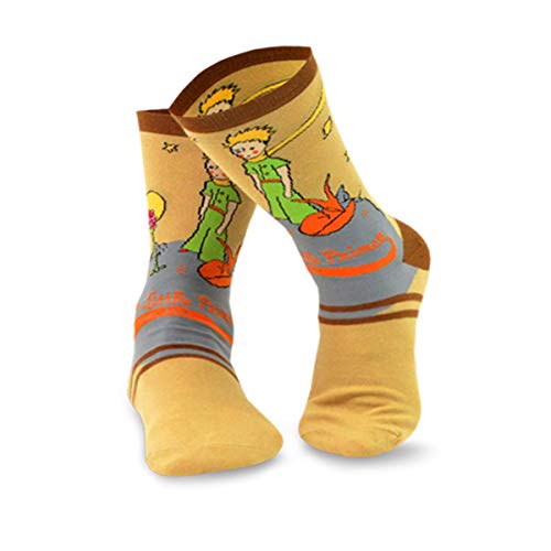 Kid's The Little Prince Silly Fun Fox, Rose, and Airplane Crew Socks - 6 Pairs4