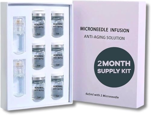 Microneedling Serum Micro Infusion System For Face Micro Infusion Serum for Home Skincare with 0.05mm Stamp Collagen & Hyaluronic Acid At-Home Kit for Smooth Radiant Skin (2 Months Supply)