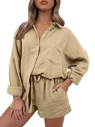Image of Trendy Queen Two Piece Sets For Women Summer Short Sets Beach Vcation Lounge Pajama 2 Piece Spring Outfits Fashion 2026