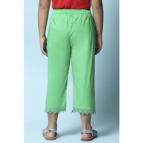 Image of BIBA Girls Regular Mid Rise Cotton Blend Capris