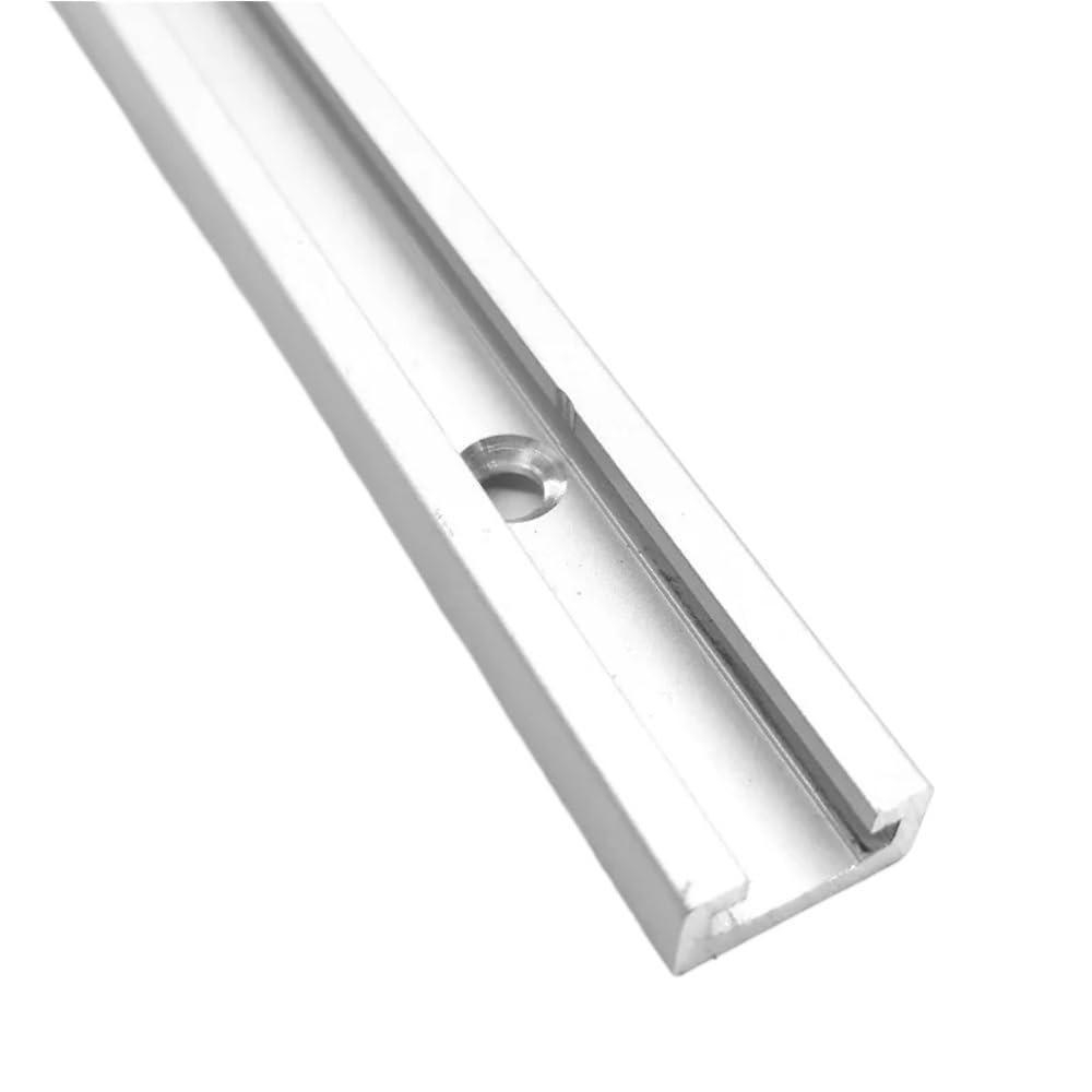Aluminum T-Slot Bar 300-800MM Woodworking Chute Rail T-Track, Fixture Slot 19x9.5mm Aluminum Alloy Double T Track 1pc(Silvery,400mm)