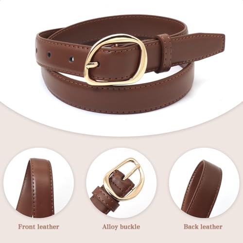Skinny PU Leather Belts for Women Thin Waist Belt for Dresses Jeans Pants4