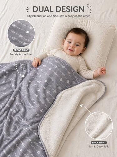 Image of THE LITTLE LOOKERS Soft Blanket for Babies | Ultra Soft, Breathable & Skin-Friendly | Safe & Chemical-Free | All-Season Use | Lightweight AC Blanket for 0-1 Years (Grey)