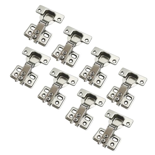 LIKERAINY 95 Grado Totalmente Solapado 35mm Mini Bisagra del Marco para Puerta Bisagras Corta para Puertas de Empotrado Mueble Armario Juego de 8