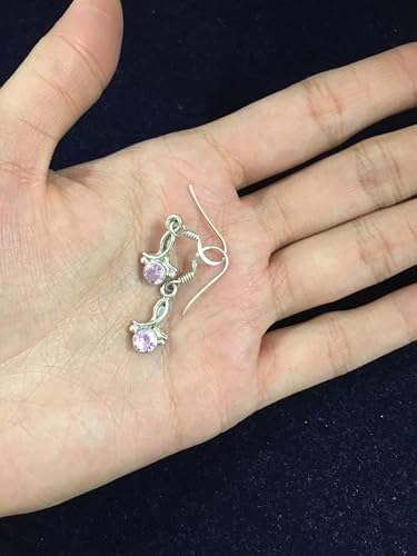 Quartz rose boucles d'oreilles argent pour un style minimaliste