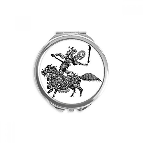 Espejo de bolsillo de la ópera china, mini espejo de mano redondo y portátil de maquillaje