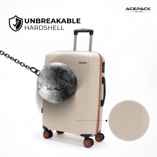Image of ACEPACK - MEGATRON Set Of 3 Pieces (Small + Medium + Large) Trolley Bag, Lightweight Luggage Suitcase With Spinner 8 Wheel, Unbreakable Polypropylene Hard Shell, In-Built Number Lock, 3 Years Warranty