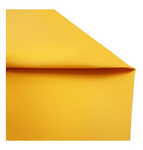 Tela elástica de piel sintética amarilla de 1,38x4m para renovar la tapicería de sofás y vehículos