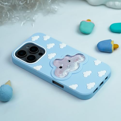 Image of Peeperly Back Cover Case for iPhone 15 Pro Scratch Resistant Anti-Slip TPU Shockproof Protective Durable Happy Clouds Smile Case for Girls & Women