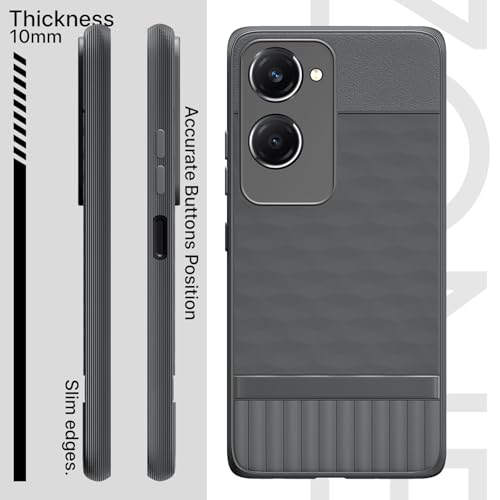 Image of Outlouders Bumper Case for iQOO Z9 Lite 5G / Vivo T3 Lite 5G / Vivo Y18 / Y18e / Y03 | Full Camera Protection | TPU Soft Flexible Shockproof Back Cover (Grey)