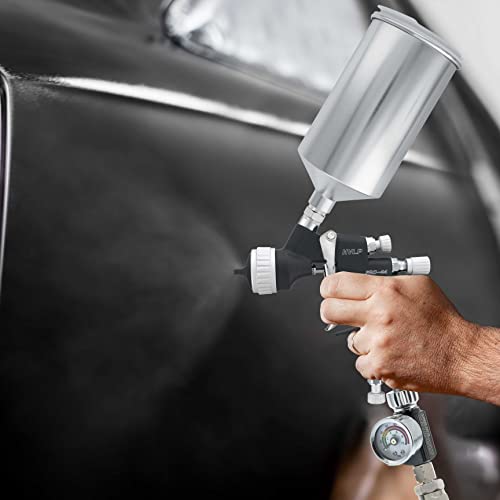 Master Elite Pro-44 Series High Performance Hvlp Spray Gun With 1.3Mm Tip With Air Pressure Regulator Gauge - Ideal For Automotive Basecoats, Clearcoats - Advanced Atomization Technology #TOP5