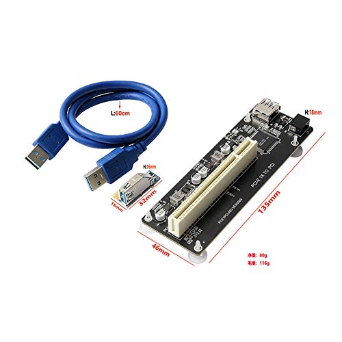 TEITEYER PCIE PCI-E PCI Express X1 to PCI Riser Card Bus Card High Efficiency Adapter Converter USB 3.0 Cable for Desktop PC - Image 3