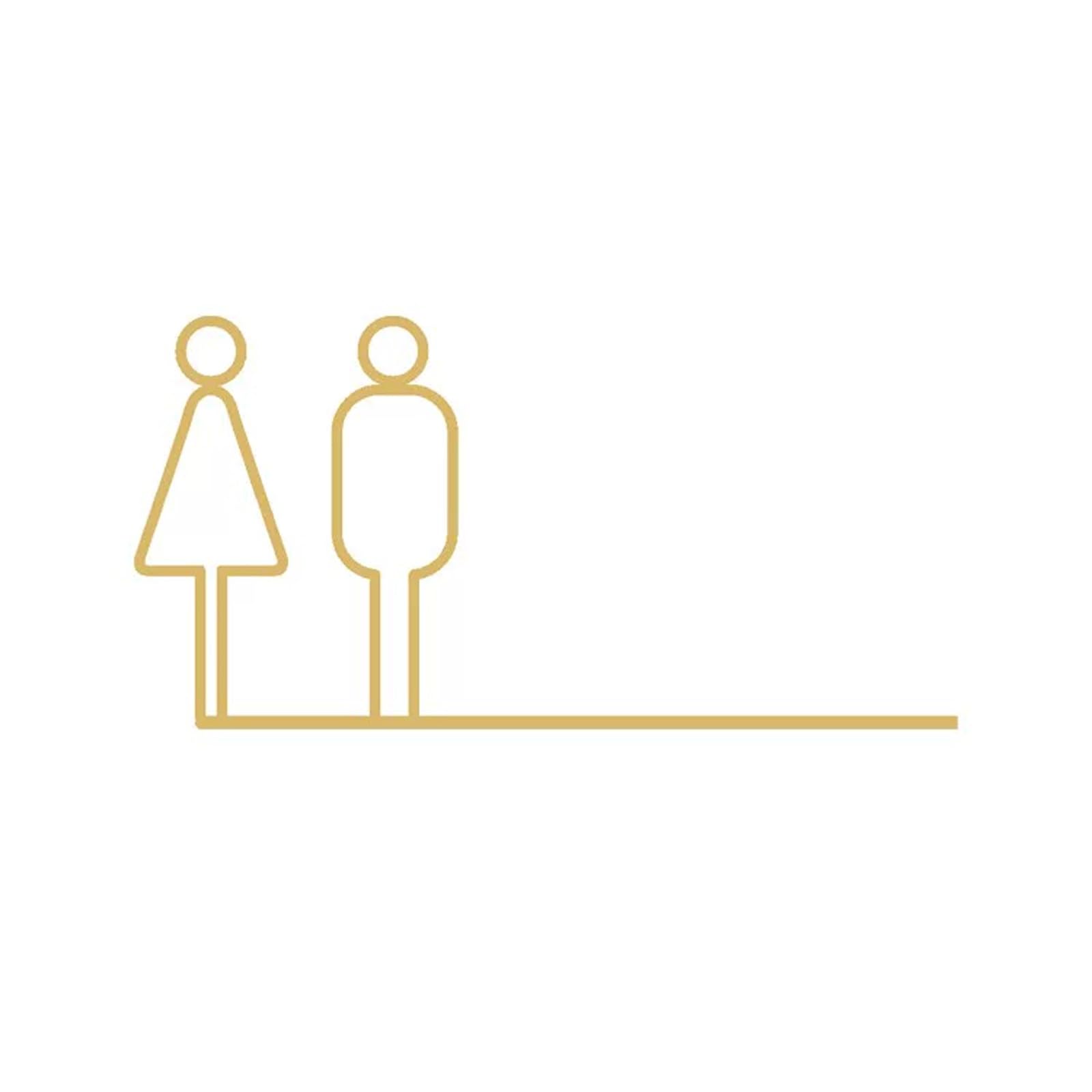 Double Sided Aluminium Restroom Sign for Business, Wall-Mount Restrooms Corridor Toilet Signs for Home & Office(Gold)