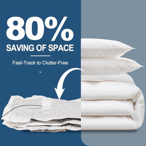 Image of LUXJET 20 Combo Vacuum Bags for Clothes Storage, Vacuum Sealed Bags for Clothing, Bedding, Blankets and Comforters, Space Saver for Luggage Packing and Moving (20 PACK COMBO)