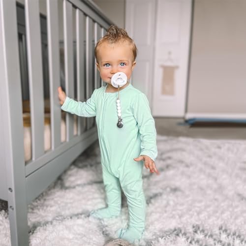 Image of Bamboo Little Soft Baby Footie Pajamas, Baby Clothes, Newborn Sleepers, 95% Viscose and 5% Spandex, 0-24 Months