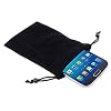 Case Cover with Chain and Loop Closure Soft Cloth Flannel Carrying Bag for Nokia 2720 fold phone - Black