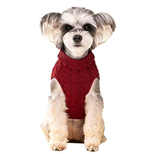 Chaud Pull pour Animaux, Doggy Vêtements pour Chien de Compagnie Petite Taille, Cat, Chiot et Chat,Rouge,M – Image 3