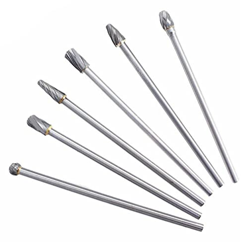 Juego de 6 fresas rotativas de carburo 10mm con mango 6mm miniatura 1
