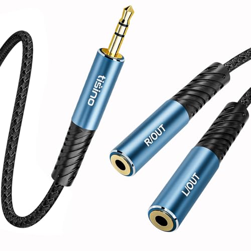 Image of Tisino 3.5mm Headphone Splitter, 2 Female to 1 Male Aux Splitter, 3.3ft /1m