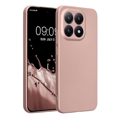 kwmobile Handyhülle für Xiaomi 15T Hülle - weiche Silikon Case metallisch schimmernd - Schutzhülle Cover - Metallic Rosegold