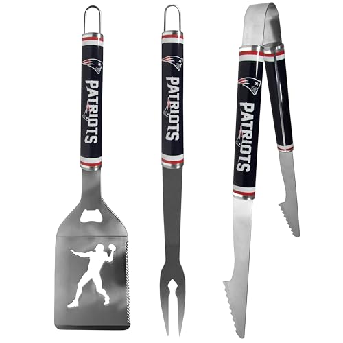 Siskiyou Sports NFL New England Patriots 3 pc Steel BBQ Tool Set, One Size, Team Colors