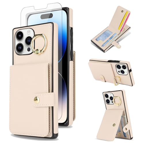 Étui portefeuille iPhone 14 Pro pour voyager léger avec blocage RFID et support anneau vidéo