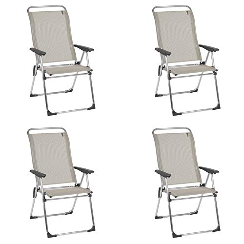 Lafuma Alu Cham Folding Armchair (Seigle Gray, Set Of 4) Foldable Deck And Patio Chairs #TOP7