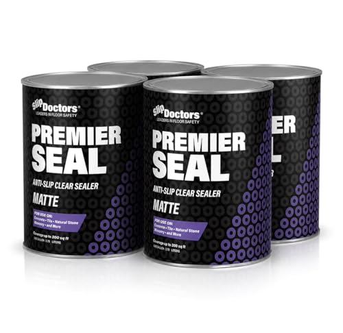 Premier Seal Non-Slip Concrete & Paver Sealer - Matte, 4-Pack - Clear Anti-Slip Sealant for Pool Decks, Driveways & Garages