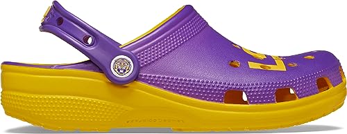 Image of Crocs Unisex-Adult Classic Collegiate Clogs, LSU, 6 Men /8 Women