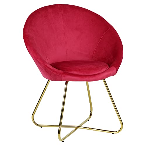 Comoda poltroncina in velluto con piedini in metallo, dal design straordinario