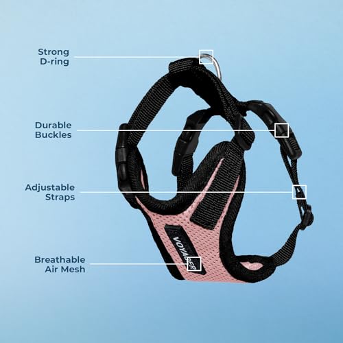 Image of Voyager Step-in Pet Harness - All Weather Mesh, Adjustable Step in Harness for Cats and Dogs by Best Pet Supplies - Pink /Black Trim, XS