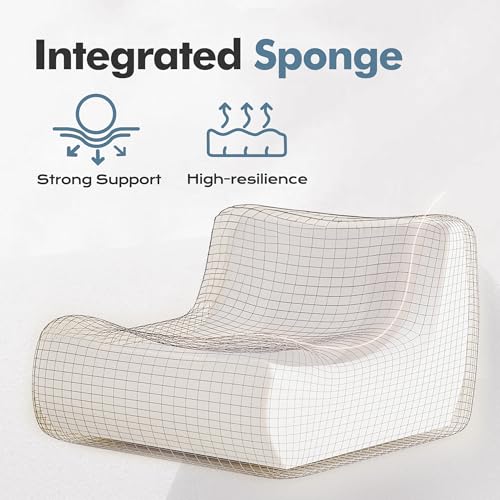 Image of Bean Bag Loveseat Chair Big Sofa Beanbag Chair for Adults Fireside Chair Bean Bag Lounger with Memory Foam Filled for Home,Apartment or Gaming Venue(LGY Plush)