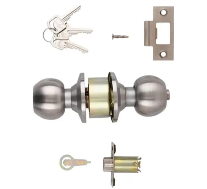 HARDWARE HUB Stainless Steel 202 Grade Cylindrical Latch Tubulor Door Lock with 3 Keys [ Silver,Finish ] (AB) (B0CJ9S1MWF) Amazon Price History, Amazon Price Tracker